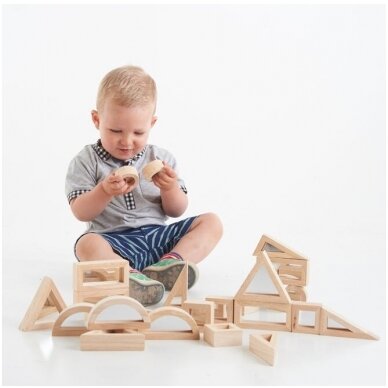 MĀCĪBU SENSORAIS STEAM LĪDZEKLIS - SPOGUĻU KLUCĪŠU KOMPLEKTS GAISMAS GALDAM, 24 GAB., 1973378 1