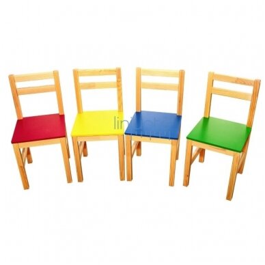 Natūralios pušies kėdutė, skirtingų spalvų. H 30cm 1