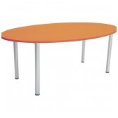 Ovalus stalas su metalinėm kojom