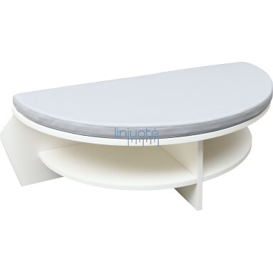 Pusapaļš soliņš ar matraci BM 095663W (balts) Pusapaļš soliņš ar matraci BM 095663W (balts)