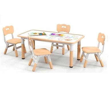 Reguliējama galda un 4 krēslu komplekts DSG 7497