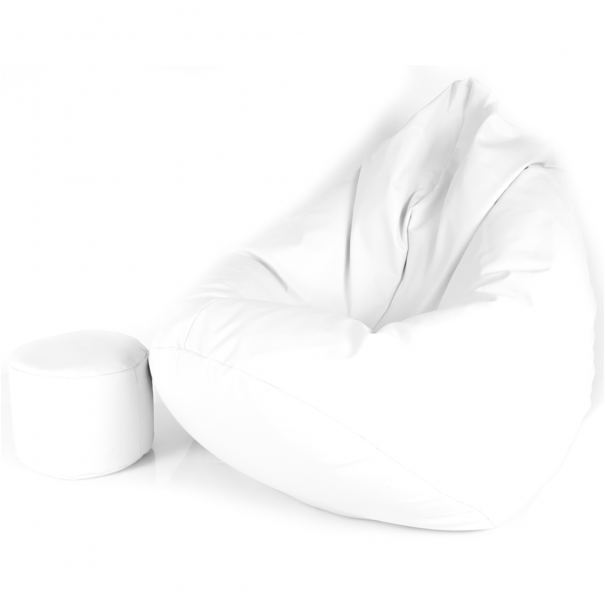 Sēžammaiss XXL Balts + Pufs dāvanā (ECO āda). Sēžammaiss XXL Balts + Pufs dāvanā (ECO āda).