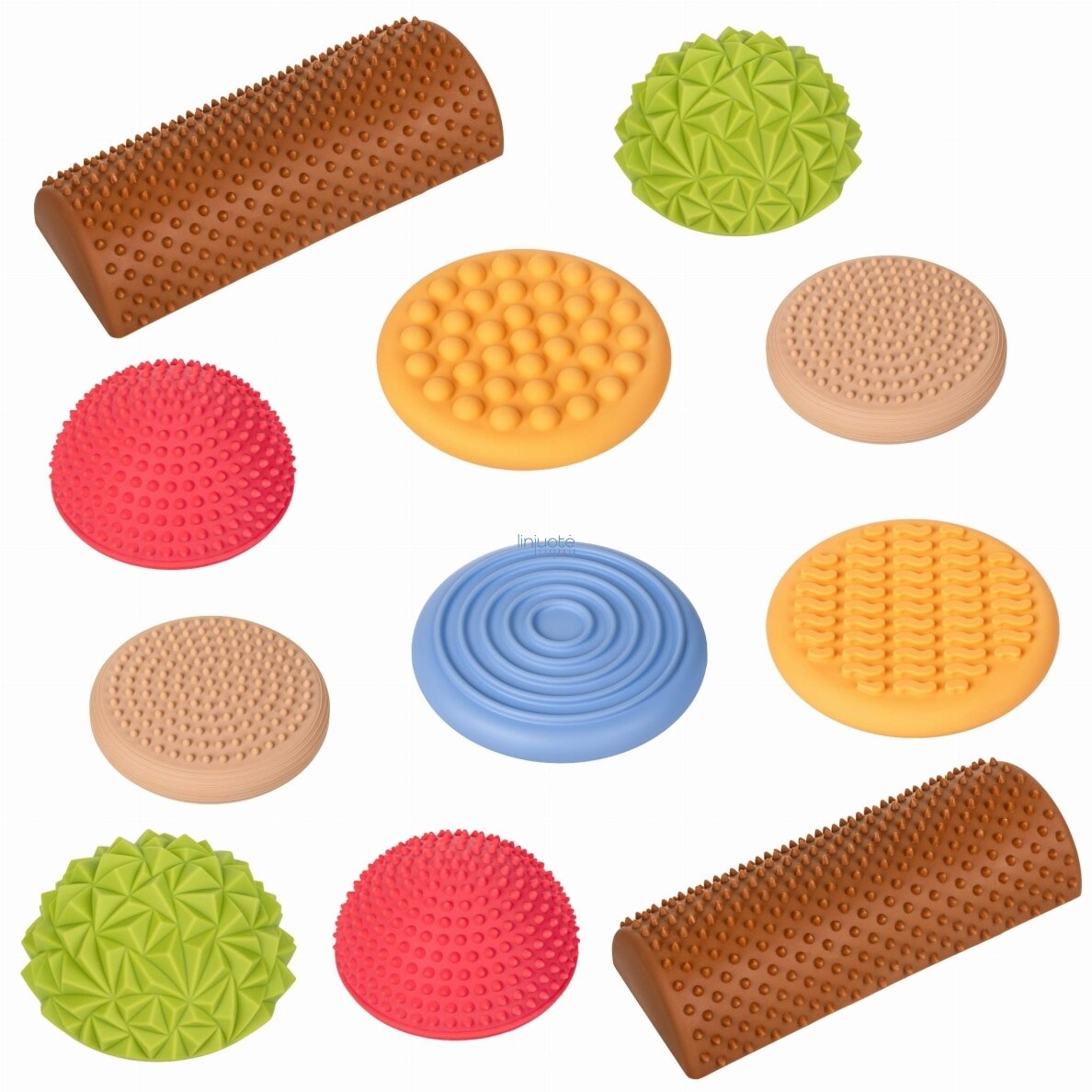 Sensorinių diskų rinkinys - takelis, pastelinis, 11 el., TUK604 Sensorinių diskų rinkinys - takelis, pastelinis, 11 el., TUK604