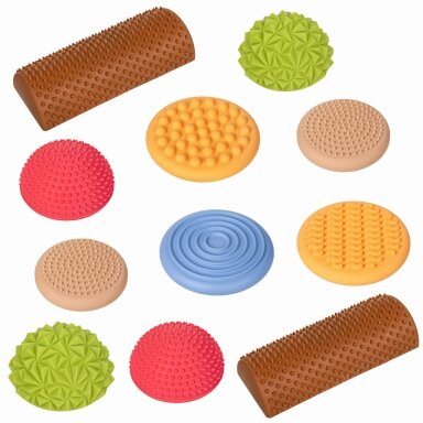 Sensorinių diskų rinkinys - takelis, pastelinis, 11 el., TUK604 Sensorinių diskų rinkinys - takelis, pastelinis, 11 el., TUK604