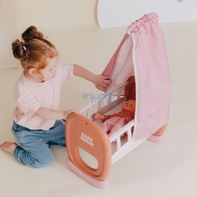Smoby Baby Nurse Lopšys su baldakimu, 220391 4 Smoby Baby Nurse Lopšys su baldakimu, 220391 4