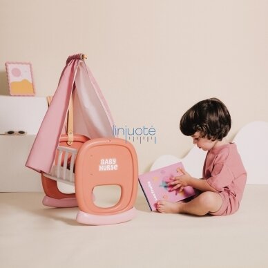Smoby Baby Nurse Lopšys su baldakimu, 220391 2 Smoby Baby Nurse Lopšys su baldakimu, 220391 2