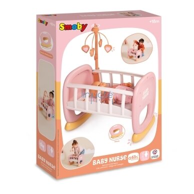 SMOBY Baby Nurse Lopšys su karusele, 220390 7