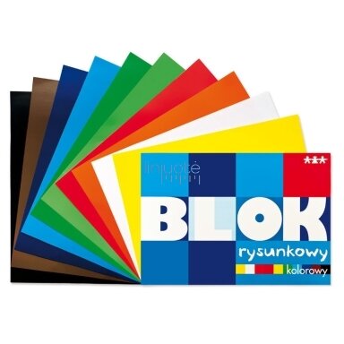 Spalvotas piešimo blokas A4 10 lapų Spalvotas piešimo blokas A4 10 lapų