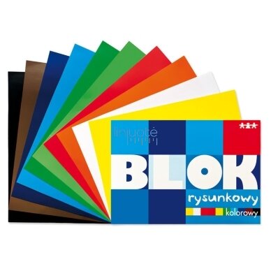 Spalvotas piešimo popieriaus blokas A4 30 lapų Spalvotas piešimo popieriaus blokas A4 30 lapų