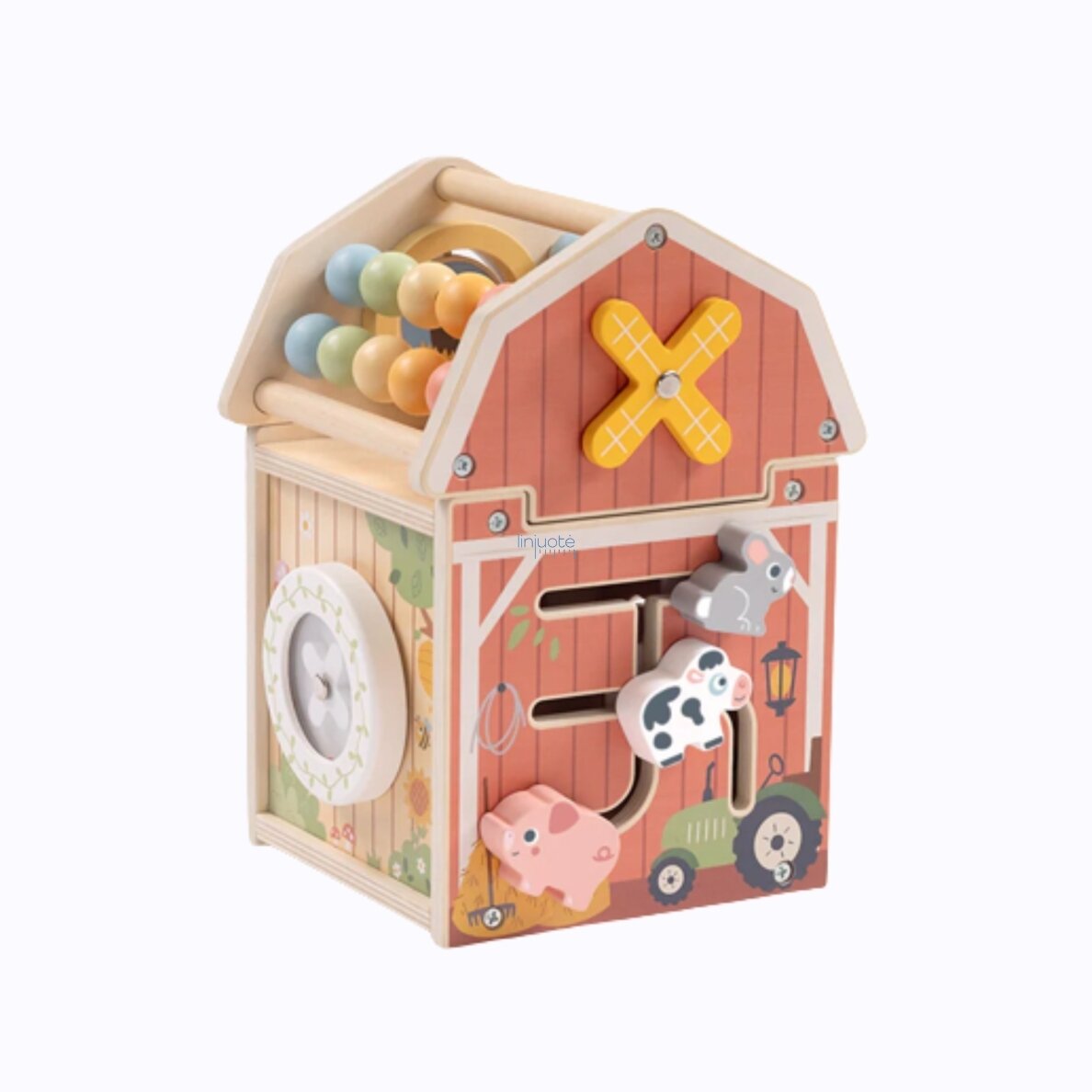 TOOKY TOY Medinė veiklos tvartas Montessori rūšiavimo ir skaičiuotuvo žaislas TP538 6