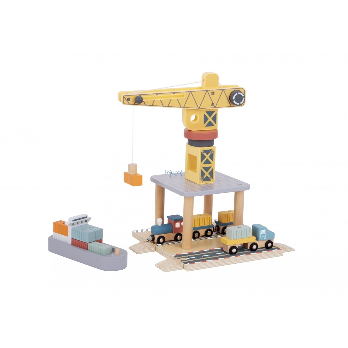 TOOKY TOY UOSTO KRANAS MEDINIS RINKINYS, TJ192A TOOKY TOY UOSTO KRANAS MEDINIS RINKINYS, TJ192A