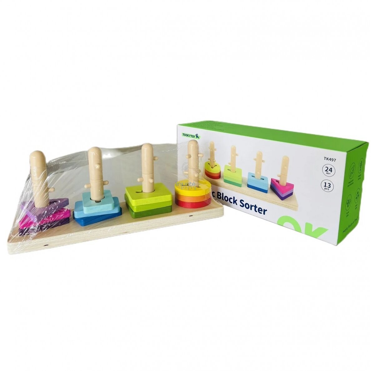 "TOOKY TOY" FORMŲ RŪŠIUOKLĖ SU MONTESSORI SPALVOTOMIS KALADĖLĖMIS, TK497 1