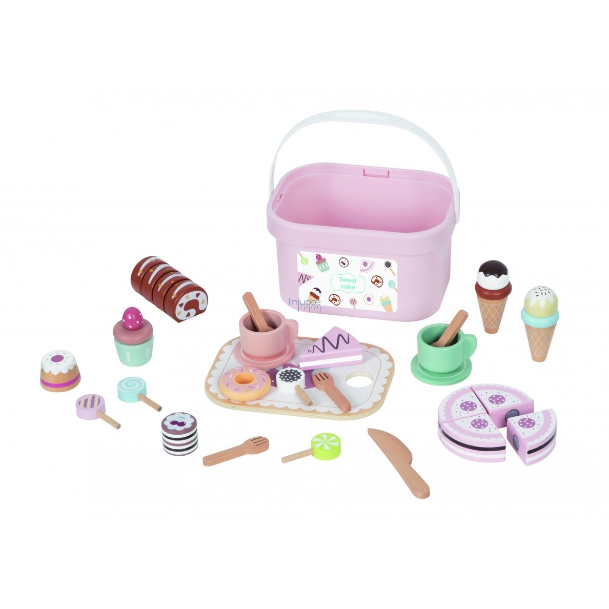 TOOKY TOY SWEET CAKE MEDINIS TORTŲ RINKINYS DĖŽUTĖJE, TJ618 TOOKY TOY SWEET CAKE MEDINIS TORTŲ RINKINYS DĖŽUTĖJE, TJ618