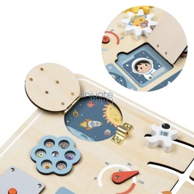 TOOKY TOY Medinė Edukacinė Montessori Lenta Astronautas Kosminis Laivas, TP113