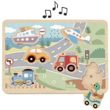 „TOOKY TOY“ MEDINĖS INTERAKTYVIOS DĖLIONĖS TRANSPORTO PRIEMONĖS, TL064N