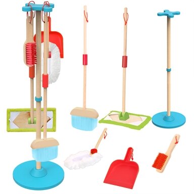 TOOKY TOY Medinis Valymo Rinkinys Vaikams, Edukacinis Žaislas, 6 vnt. TF436A TOOKY TOY Medinis Valymo Rinkinys Vaikams, Edukacinis Žaislas, 6 vnt. TF436A