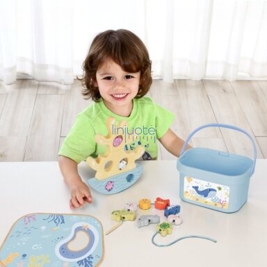 TOOKY TOY Medinis Jūrinių Žaislų Rinkinys Balansuojanti Bokšto Žvejyba Figūrėlės 23 Elementai, TJ758 TOOKY TOY Medinis Jūrinių Žaislų Rinkinys Balansuojanti Bokšto Žvejyba Figūrėlės 23 Elementai, TJ758