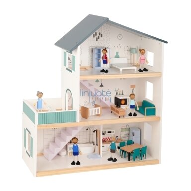 TOOKY TOY DIDELIS MEDINIS LĖLIŲ NAMELIS SU BALDAIS + 6 LĖLIŲ FIGŪRĖLĖS, TH919 TOOKY TOY DIDELIS MEDINIS LĖLIŲ NAMELIS SU BALDAIS + 6 LĖLIŲ FIGŪRĖLĖS, TH919