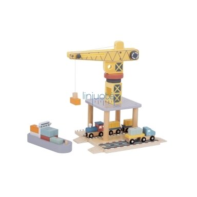 TOOKY TOY UOSTO KRANAS MEDINIS RINKINYS, TJ192A TOOKY TOY UOSTO KRANAS MEDINIS RINKINYS, TJ192A
