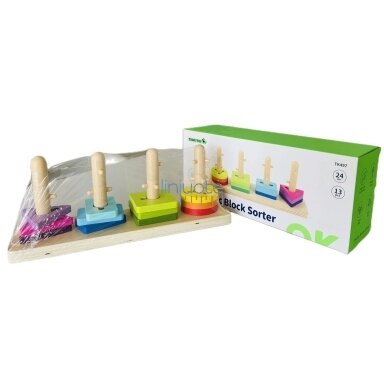 "TOOKY TOY" FORMŲ RŪŠIUOKLĖ SU MONTESSORI SPALVOTOMIS KALADĖLĖMIS, TK497