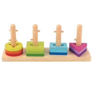 "TOOKY TOY" FORMŲ RŪŠIUOKLĖ SU MONTESSORI SPALVOTOMIS KALADĖLĖMIS, TK497