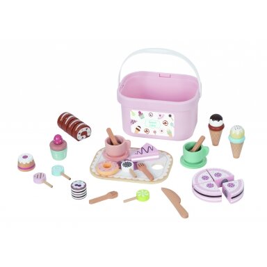 TOOKY TOY SWEET CAKE MEDINIS TORTŲ RINKINYS DĖŽUTĖJE, TJ618 TOOKY TOY SWEET CAKE MEDINIS TORTŲ RINKINYS DĖŽUTĖJE, TJ618