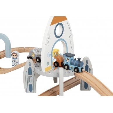 „TOOKY TOY“ medinis kosminio traukinio bėgių rinkinys,TJ796 3 „TOOKY TOY“ medinis kosminio traukinio bėgių rinkinys,TJ796 3