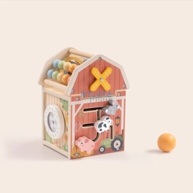 TOOKY TOY Medinė veiklos tvartas Montessori rūšiavimo ir skaičiuotuvo žaislas TP538 2