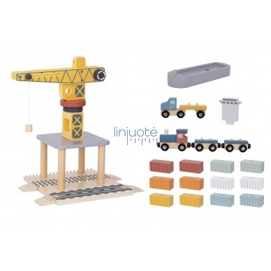 TOOKY TOY UOSTO KRANAS MEDINIS RINKINYS, TJ192A 1 TOOKY TOY UOSTO KRANAS MEDINIS RINKINYS, TJ192A 1