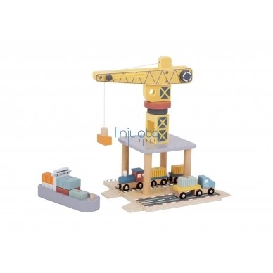 TOOKY TOY UOSTO KRANAS MEDINIS RINKINYS, TJ192A TOOKY TOY UOSTO KRANAS MEDINIS RINKINYS, TJ192A