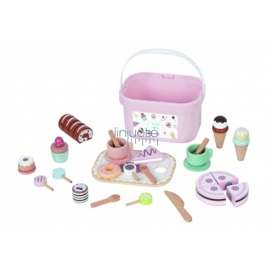 TOOKY TOY SWEET CAKE MEDINIS TORTŲ RINKINYS DĖŽUTĖJE, TJ618 TOOKY TOY SWEET CAKE MEDINIS TORTŲ RINKINYS DĖŽUTĖJE, TJ618