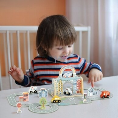 TOOKY TOY Mini Miesto Rinkinys Nešiojamas Krepšys Automobiliai TP536 1 TOOKY TOY Mini Miesto Rinkinys Nešiojamas Krepšys Automobiliai TP536 1
