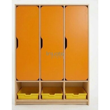 Trivietė drabužinė su dėžute batams ORANŽINĖ ZEST50357 Trivietė drabužinė su dėžute batams ORANŽINĖ ZEST50357