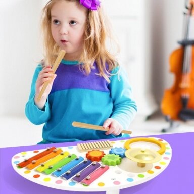 Bērnu koka daudzfunkcionāls mūzikas instruments, TKC354A Bērnu koka daudzfunkcionāls mūzikas instruments, TKC354A