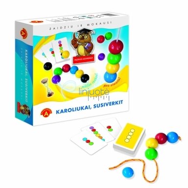 Vaikiškas stalo žaidimas, lietuvių kalba "Karoliukai" 5906018007633 Vaikiškas stalo žaidimas, lietuvių kalba "Karoliukai" 5906018007633