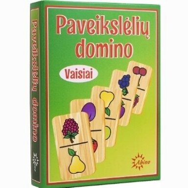VAIKIŠKAS STALO ŽAIDIMAS, LIETUVIŲ KALBA "VAISIAI. PAVEIKSLĖLIŲ DOMINO", 5907438272229 VAIKIŠKAS STALO ŽAIDIMAS, LIETUVIŲ KALBA "VAISIAI. PAVEIKSLĖLIŲ DOMINO", 5907438272229