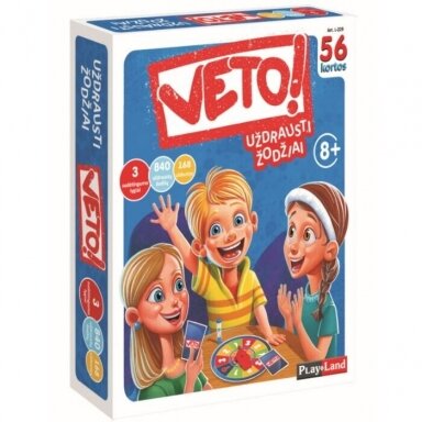 VAIKIŠKAS STALO ŽAIDIMAS , LIETUVIŲ KALBA "VETO! UŽDRAUSTI ŽODŽIAI", 3800077403745 VAIKIŠKAS STALO ŽAIDIMAS , LIETUVIŲ KALBA "VETO! UŽDRAUSTI ŽODŽIAI", 3800077403745