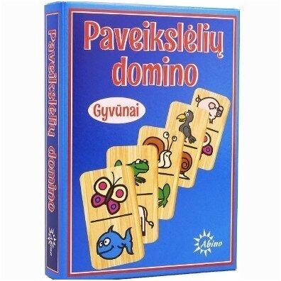 VAIKIŠKAS STALO ŽAIDIMAS, LIETUVIŲ KALBA "GYVŪNAI. PAVEIKSLĖLIŲ DOMINO", 5907438272236 VAIKIŠKAS STALO ŽAIDIMAS, LIETUVIŲ KALBA "GYVŪNAI. PAVEIKSLĖLIŲ DOMINO", 5907438272236