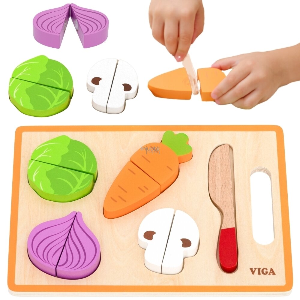 VIGA Medinis Montessori Daržovių Pjovimo Mokymosi Žaidimas 44790 VIGA Medinis Montessori Daržovių Pjovimo Mokymosi Žaidimas 44790