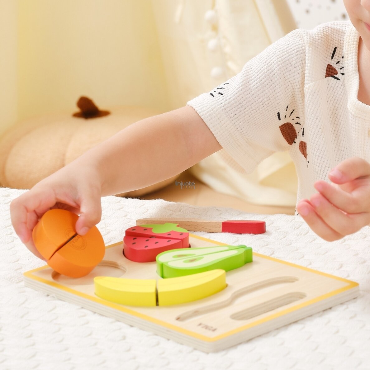 VIGA Medinė Montessori Edukacinė Dėlionė „Vaisiai Pjaustyti“, 44789 5