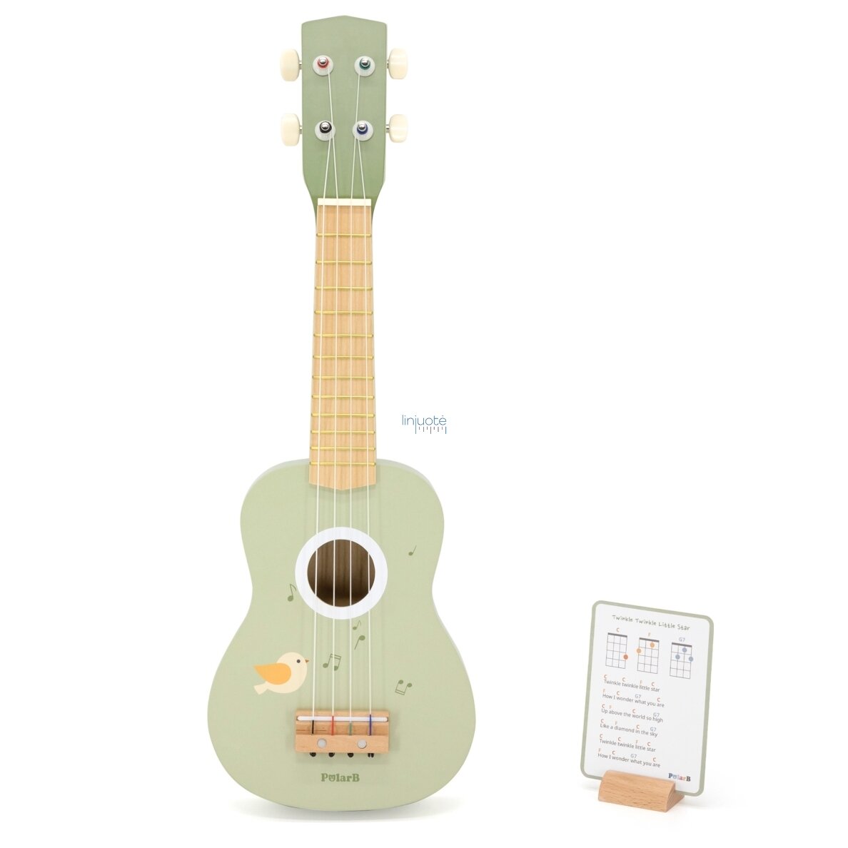 VIGA MEDINĖ VAIKIŠKA GITARA ŽALIA SU NATOMIS, 442750 2