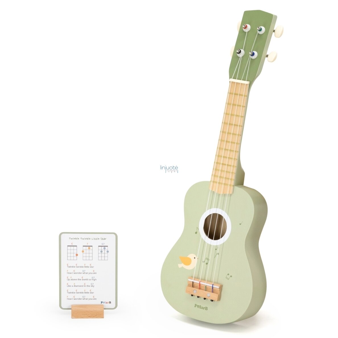 VIGA MEDINĖ VAIKIŠKA GITARA ŽALIA SU NATOMIS, 442750