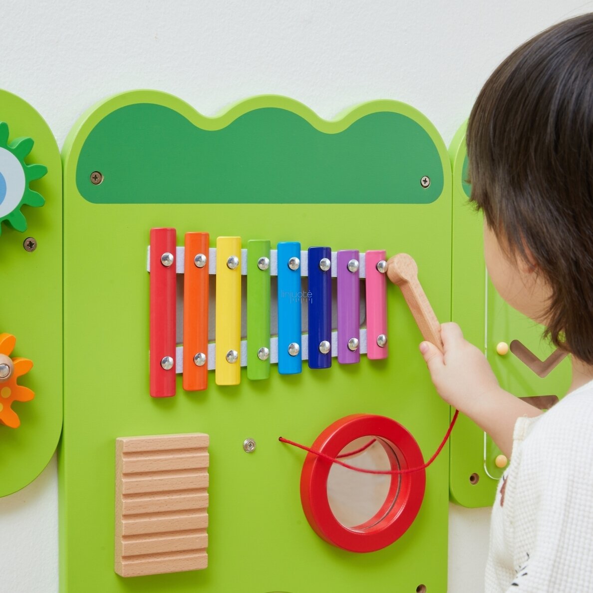 VIGA Sensorinė Manipuliavimo Lenta Krokodilas su FSC Sertifikatu Montessori 3