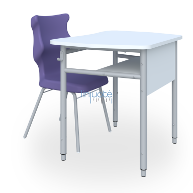 Vienvietis, reguliuojamo aukščio mokyklinis suolas su ERGO kede LIN70345+CLV, VIOLETINĖ Vienvietis, reguliuojamo aukščio mokyklinis suolas su ERGO kede LIN70345+CLV, VIOLETINĖ