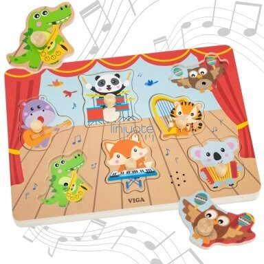 Dėlionė "Muzikiniai gyvūnai", 44760