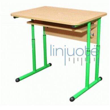 Vienvietis mokyklinis reg. aukščio stalas, žalias LIN30109B