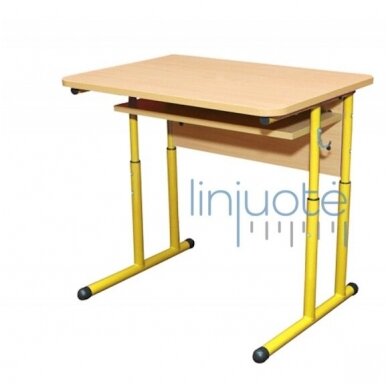 Vienvietis mokyklinis reg. aukščio stalas, geltonas LIN30109C