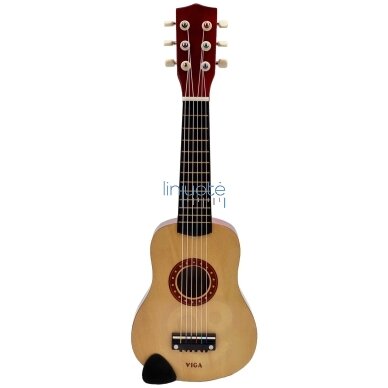 Viga Medinė Vaikiška Gitara 21 colio, 6 stygų, Natūrali 50692 2