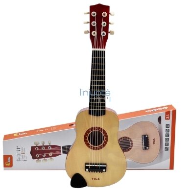 Viga Medinė Vaikiška Gitara 21 colio, 6 stygų, Natūrali 50692