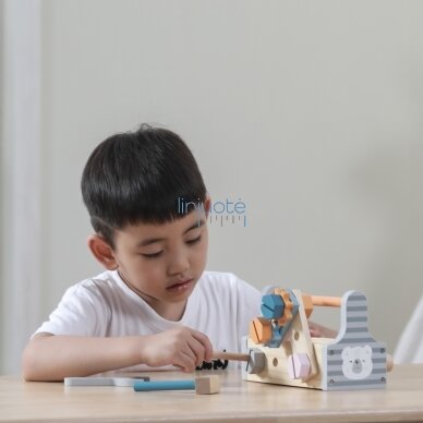 VAIKIŠKAS MEDINIS ĮRANKIŲ RINKINYS "MAŽASIS MEISTRAS", 44008 11 VAIKIŠKAS MEDINIS ĮRANKIŲ RINKINYS "MAŽASIS MEISTRAS", 44008 11